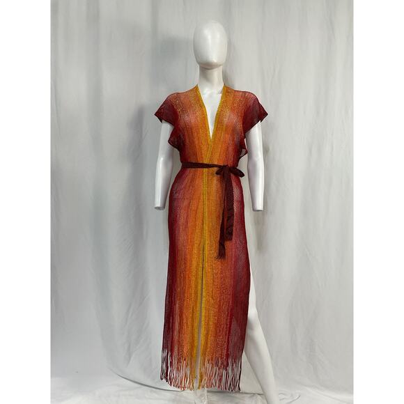 Luli Fama Long Caftan Brown Viscose Dress Size OS - NWT - Picture 2 of 5